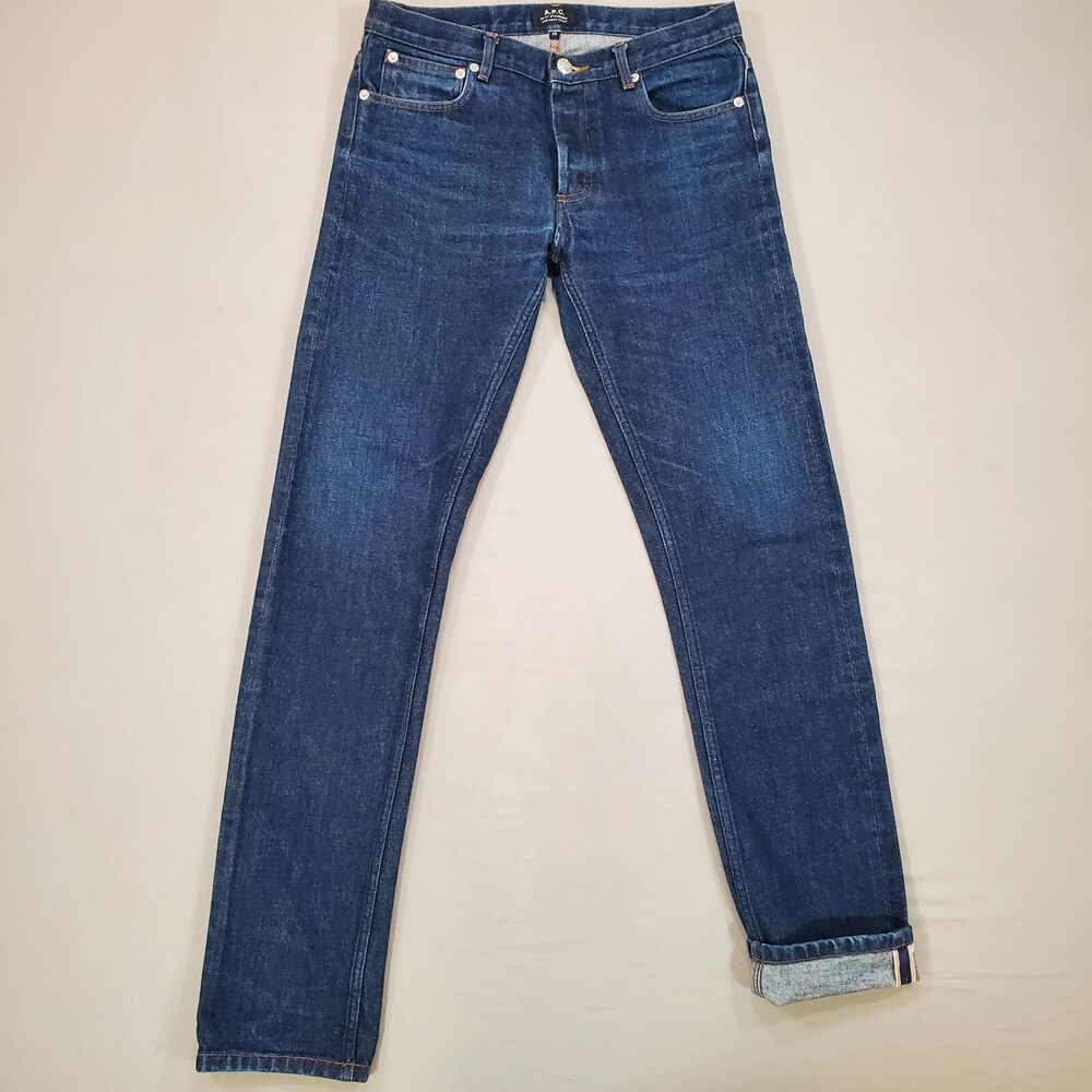 APC Jeans Mens 29x32 Blue PETIT STANDARD Slim Straight Raw Japanese Selvedge